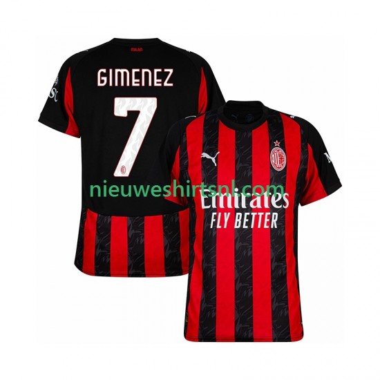 AC Milan Heren Shirt met Bedrukking Santiago Gimenez 7 Thuis 2025-2026 Korte Mouw