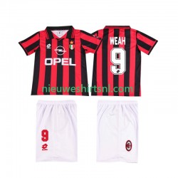 AC Milan Kind Shirt met Bedrukking WEAH 9 1996 1997 Retro Thuis Korte Mouw