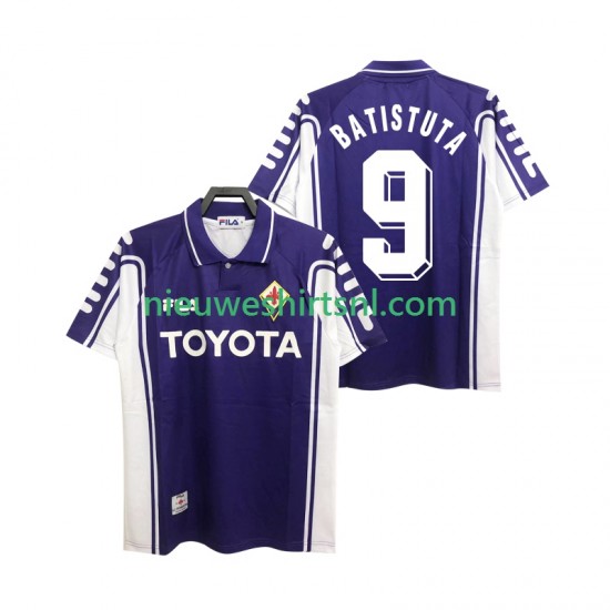 Fiorentina Heren Shirt met Bedrukking BASTUTA 9 2000 Retro Thuis 1999 Korte Mouw