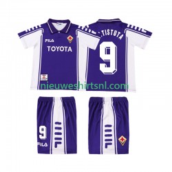 Fiorentina Kind Shirt met Bedrukking BASTUTA 9 2000 Retro Thuis 1999 Korte Mouw
