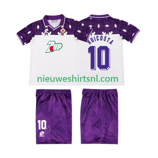 Fiorentina Kind Shirt met Bedrukking RUI COSTA 10 1992 1993 Retro Uit Korte Mouw