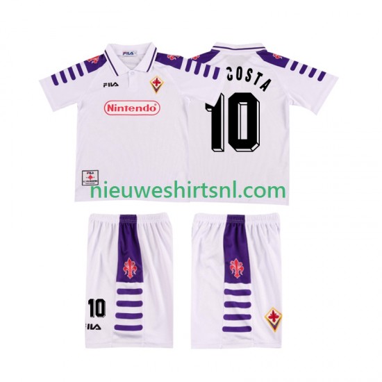 Fiorentina Kind Shirt met Bedrukking RUI COSTA 10 1998 Retro Uit 1999 Korte Mouw