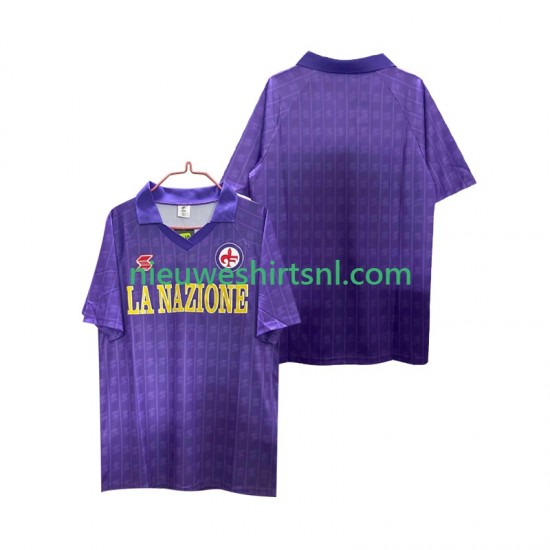 Fiorentina Heren Shirt met Bedrukking 1989 1990 Retro Thuis Korte Mouw