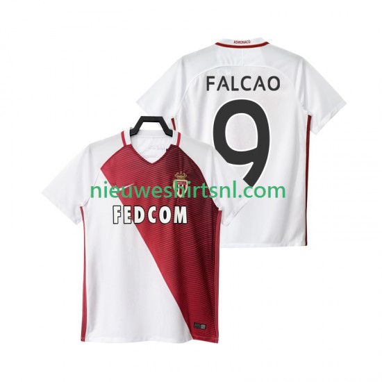 AS Monaco Heren Shirt met Bedrukking FALCAO 9 2016 2017 Thuis Korte Mouw