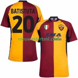 AS Roma Heren Shirt met Bedrukking Batistuta 20 2000 2001 Retro Thuis Korte Mouw
