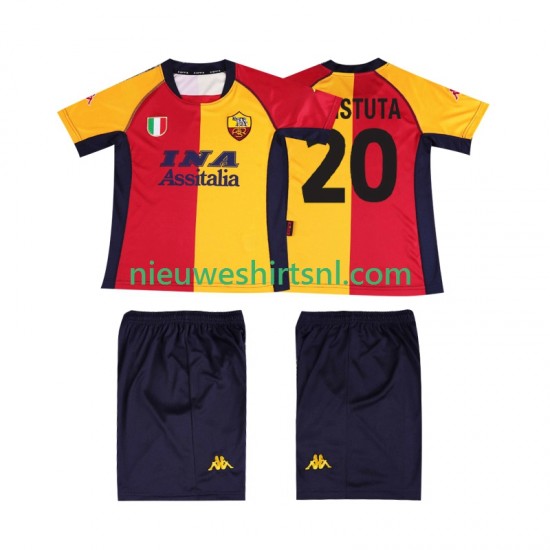 AS Roma Kind Shirt met Bedrukking Batistuta 20 2000 2001 Retro Thuis Korte Mouw