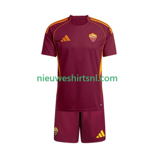 AS Roma Kind Shirt met Bedrukking Thuis 2025-2026 Korte Mouw