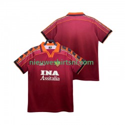 AS Roma Heren Shirt met Bedrukking 1998 Retro Thuis 1999 Korte Mouw