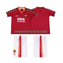 AS Roma Kind Shirt met Bedrukking 1998 Retro Thuis 1999 Korte Mouw