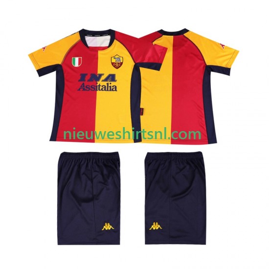 AS Roma Kind Shirt met Bedrukking 2001 Retro Thuis Korte Mouw