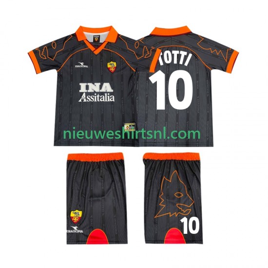 AS Roma Kind Shirt met Bedrukking TOTTI 10 2000 Retro Uit 1999 Korte Mouw