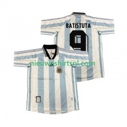 Argentinië Heren Shirt met Bedrukking BATISUTA 9 1998 Retro Thuis Korte Mouw