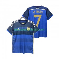 Argentinië Heren Shirt met Bedrukking DI MARIA 7 2014 Retro Uit Korte Mouw