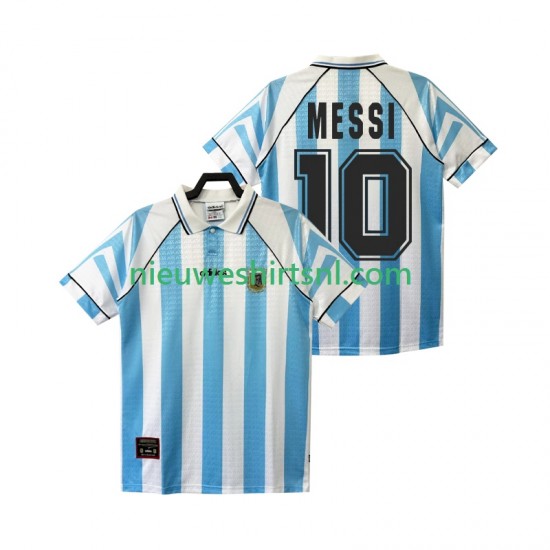 Argentinië Heren Shirt met Bedrukking Lionel Messi 10 1996 1997 Retro Thuis Korte Mouw