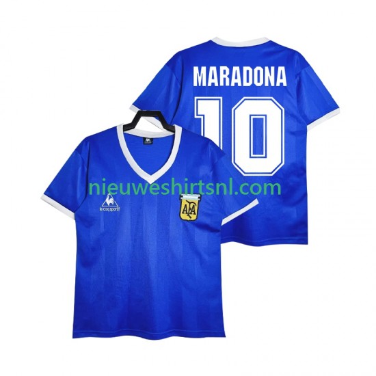 Argentinië Heren Shirt met Bedrukking MARADONA 10 1986 Retro Uit Korte Mouw