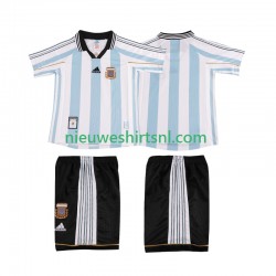 Argentinië Kind Shirt met Bedrukking 1998 Retro Thuis Korte Mouw