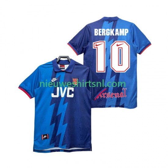 Arsenal Heren Shirt met Bedrukking BERGKAMP 10 1995 1996 Retro Uit Korte Mouw