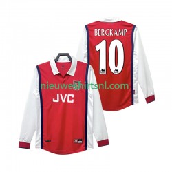 Arsenal Heren Shirt met Bedrukking BERGKAMP 10 1998 Retro Thuis 1999 Lange Mouw