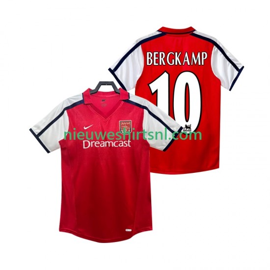 Arsenal Heren Shirt met Bedrukking BERGKAMP 10 2001 Retro Thuis 2002 Korte Mouw