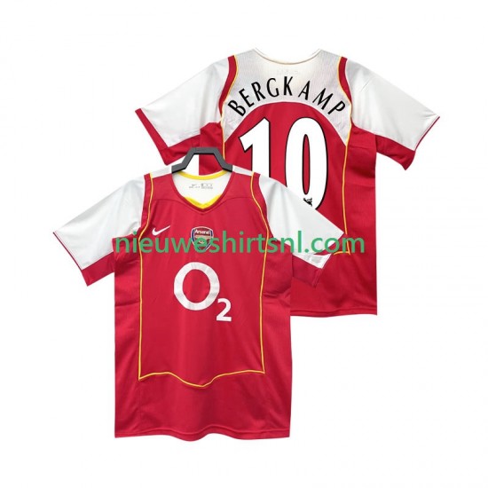Arsenal Heren Shirt met Bedrukking BERGKAMP 10 2005 Retro Thuis 2004 Korte Mouw