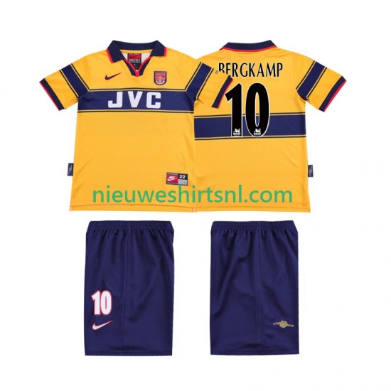 Arsenal Kind Shirt met Bedrukking BERGKAMP 10 1997 Retro Uit 1999 Korte Mouw