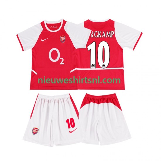 Arsenal Kind Shirt met Bedrukking BERGKAMP 10 2003 Retro Thuis 2002 Korte Mouw
