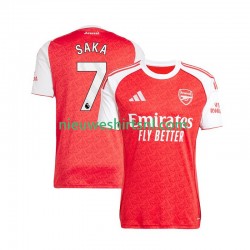 Arsenal Heren Shirt met Bedrukking Bukayo Saka 7 Thuis 2025-2026 Korte Mouw
