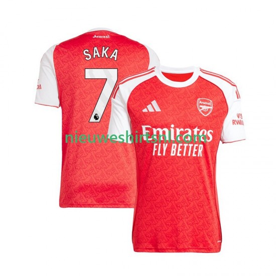 Arsenal Heren Shirt met Bedrukking Bukayo Saka 7 Thuis 2025-2026 Korte Mouw