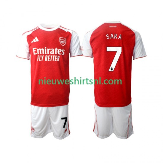 Arsenal Kind Shirt met Bedrukking Bukayo Saka 7 Thuis 2025-2026 Korte Mouw