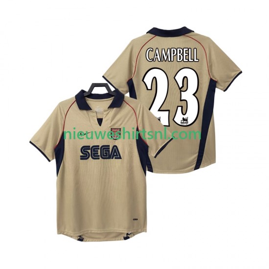 Arsenal Heren Shirt met Bedrukking CAMPBELL 23 2001 Retro Uit 2002 Korte Mouw