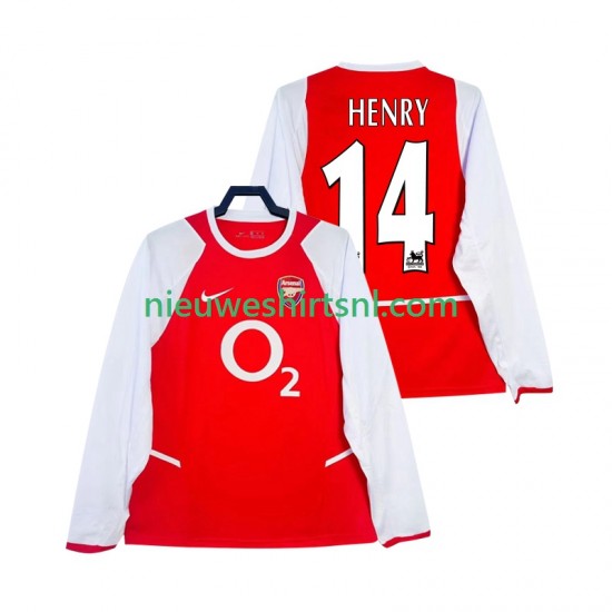 Arsenal Heren Shirt met Bedrukking Henry 14 2003 Retro Thuis 2002 Lange Mouw