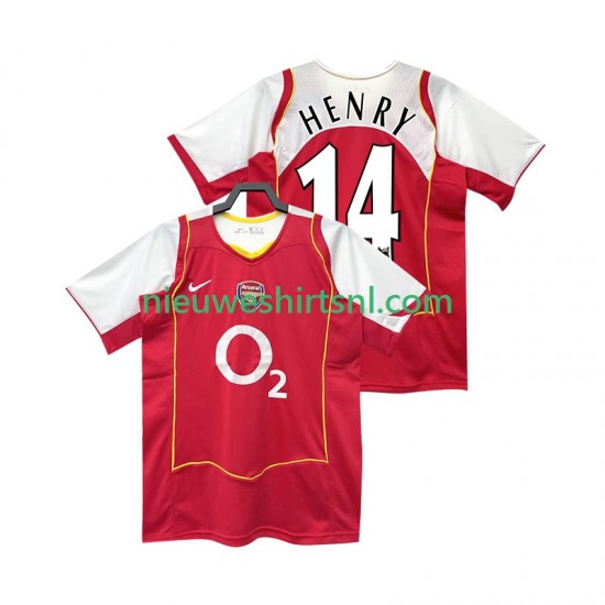 Arsenal Heren Shirt met Bedrukking Henry 14 2005 Retro Thuis 2004 Korte Mouw