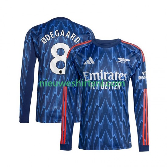 Arsenal Heren Shirt met Bedrukking Martin Odegaard 8 Uit 2025-2026 Lange Mouw