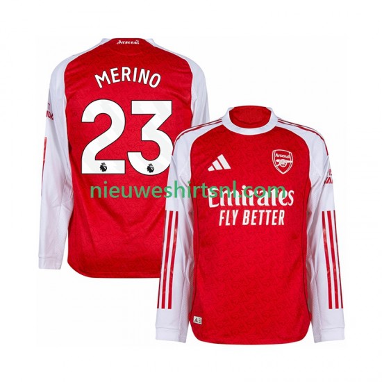 Arsenal Heren Shirt met Bedrukking Merino 23 Thuis 2025-2026 Lange Mouw