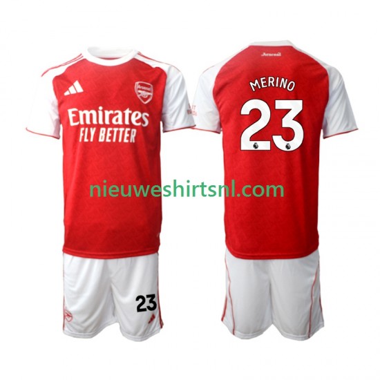 Arsenal Kind Shirt met Bedrukking Merino 23 Thuis 2025-2026 Korte Mouw