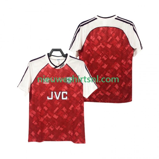 Arsenal Heren Shirt met Bedrukking 1990 1992 Retro Thuis Korte Mouw