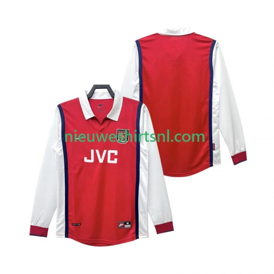 Arsenal Heren Shirt met Bedrukking 1998 Retro Thuis 1999 Lange Mouw