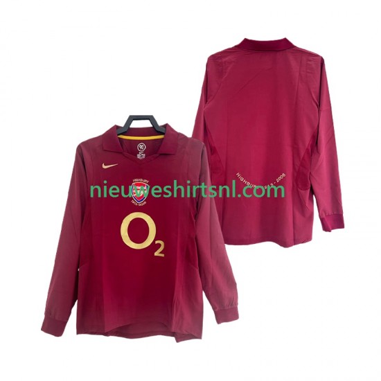 Arsenal Heren Shirt met Bedrukking 2005 Retro Thuis 2006 Lange Mouw