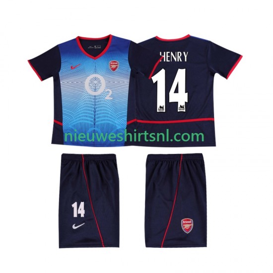 Arsenal Kind Shirt met Bedrukking Thierry Henry 14 Retro Uit 2004 2002 Korte Mouw