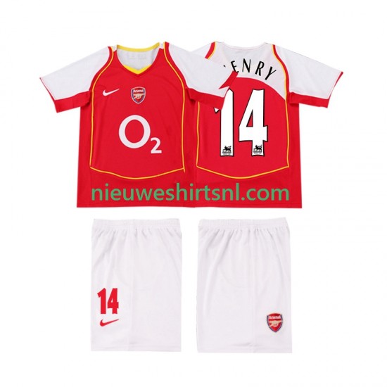 Arsenal Kind Shirt met Bedrukking Thierry Henry 14 2005 Retro Thuis 2004 Korte Mouw