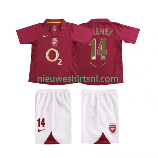Arsenal Kind Shirt met Bedrukking Thierry Henry 14 2005 Retro Thuis 2006 Korte Mouw