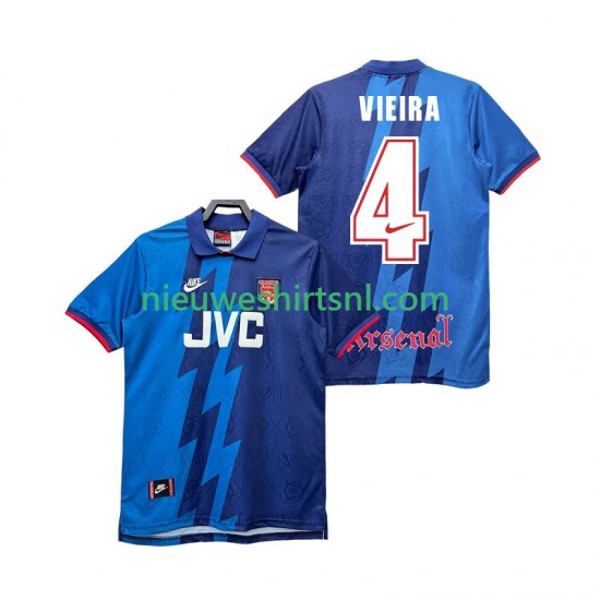 Arsenal Heren Shirt met Bedrukking VIEIRA 4 1995 1996 Retro Uit Korte Mouw