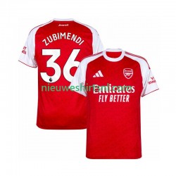 Arsenal Heren Shirt met Bedrukking Zubimendi 36 Thuis 2025-2026 Korte Mouw