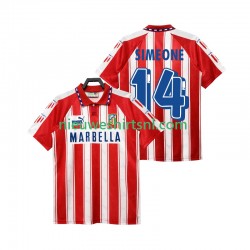 Atlético Madrid Heren Shirt met Bedrukking SIMEONE 14 1995 Retro Thuis 1994 Korte Mouw