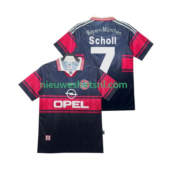 FC Bayern München Heren Shirt met Bedrukking Scholl 7 1997 Retro Thuis 1999 Korte Mouw