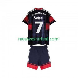 FC Bayern München Kind Shirt met Bedrukking Scholl 7 1997 Retro Thuis 1999 Korte Mouw