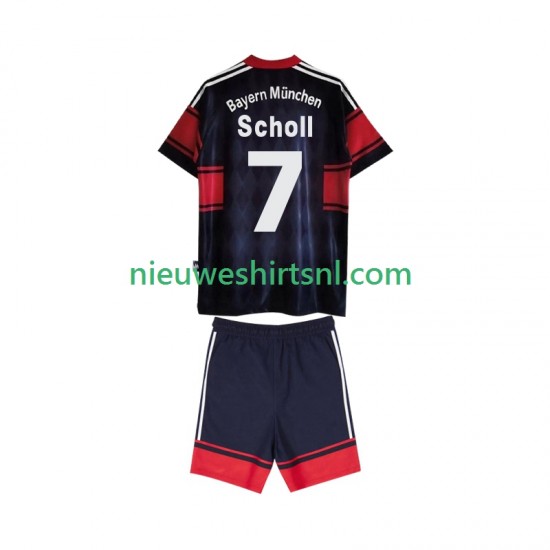 FC Bayern München Kind Shirt met Bedrukking Scholl 7 1997 Retro Thuis 1999 Korte Mouw