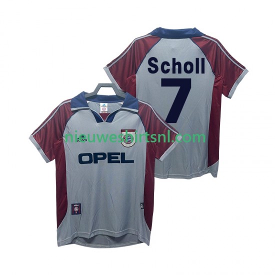 FC Bayern München Heren Shirt met Bedrukking Scholl 7 1998 Retro Derde 1999 Korte Mouw