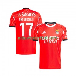 Benfica Heren Shirt met Bedrukking Kerem Akturkoglu 17 Thuis 2025-2026 Korte Mouw