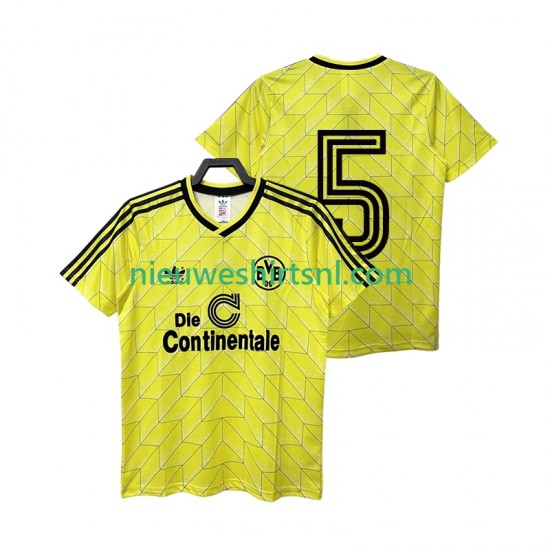 Borussia Dortmund Heren Shirt met Bedrukking 5 1988 1989 Retro Thuis Korte Mouw